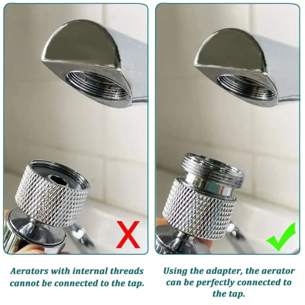 Kitchen Faucet Adapter Set 18/20/22/24mm To 22mm With Washer Metal Male Female Saving Tap Aerator Connector Bathroom Accessories