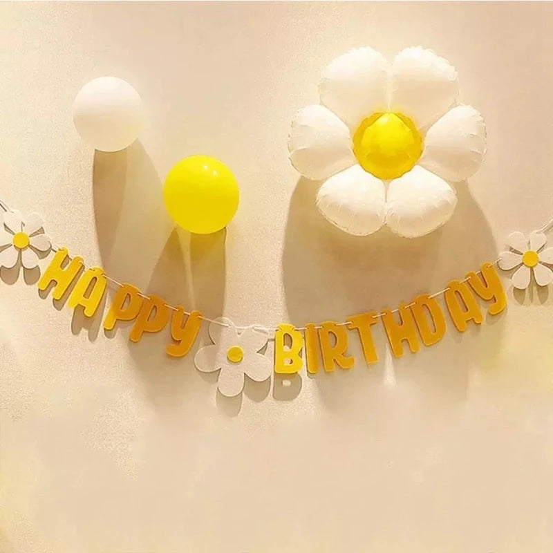Happy Birthday Banner Handmade Tassel Pendant First Boys Girl Baby Shower Birthday Party Balloon Decoration Supplies Baby Gifts