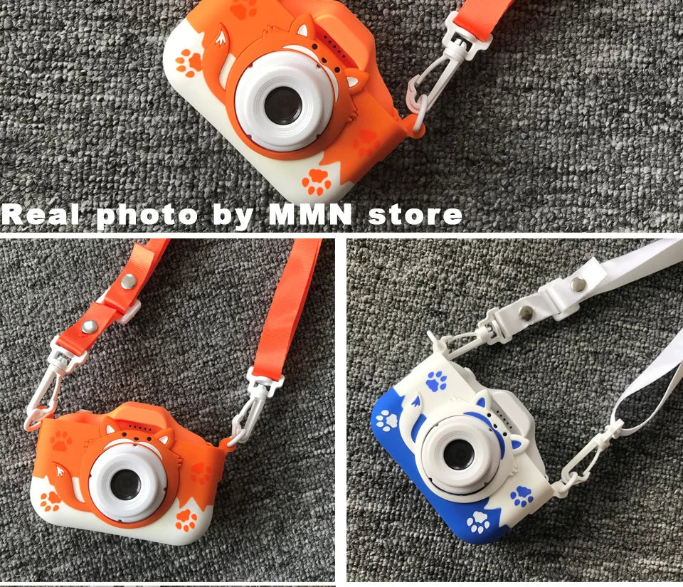 Kid Mini Camera 1080P Cartoon Selfie Toddler Digital Video Camera Toys With 32G SD Card for Boys/Girls Christmas Birthday Gifts