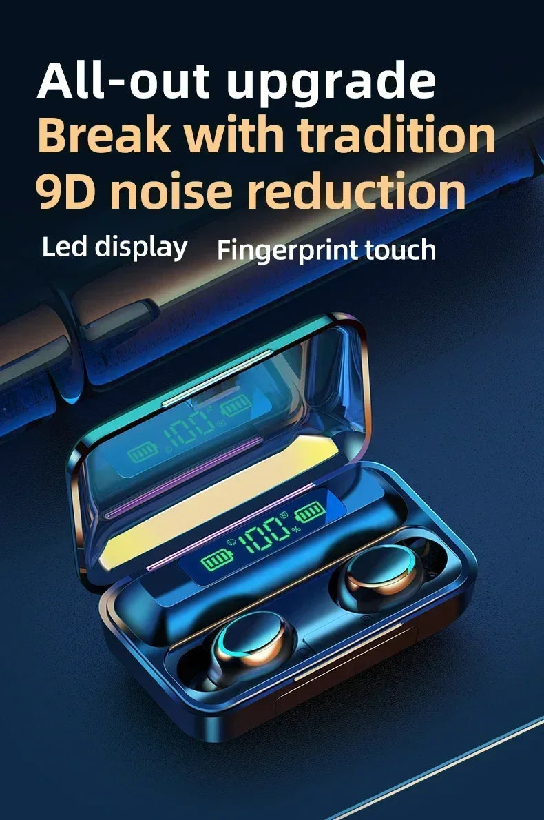 Écouteurs sans fil Bluetooth F9, stéréo, étanches, réduction du bruit, avec micro, pour Lenovo