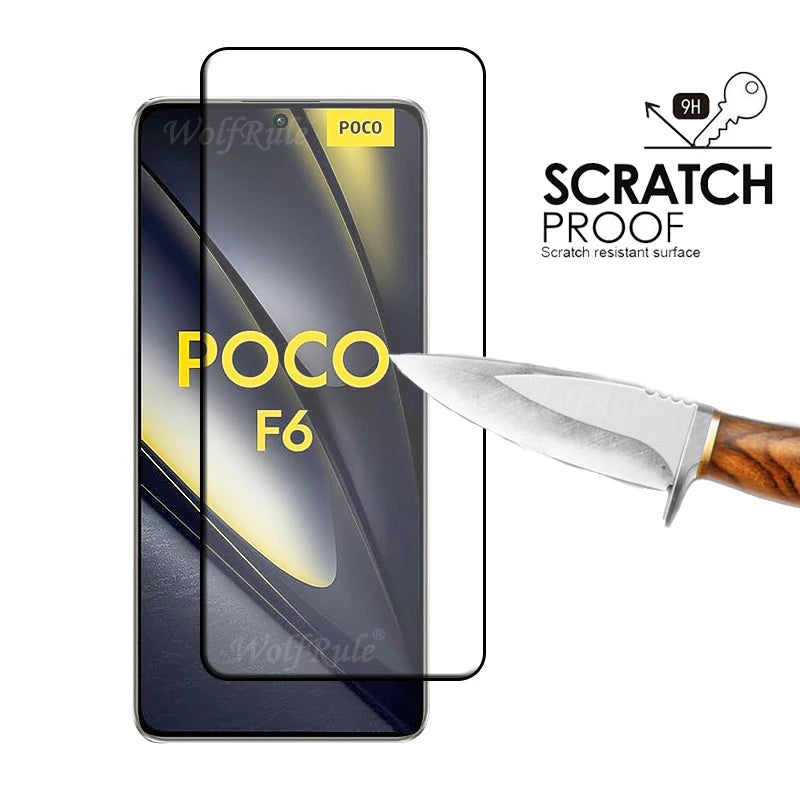4pcs For Poco F6 Glass Poco F6 Tempered Glass Full Cover Glue Protective Film 9H HD Screen Protector Xiaomi Poco F6 PocoF6 F 6