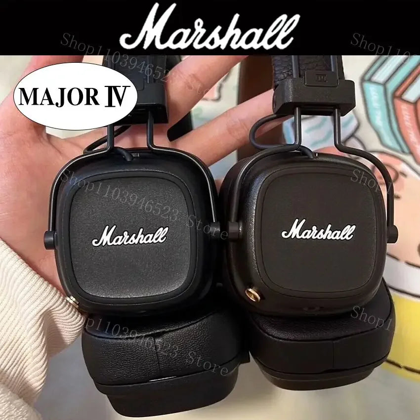 Casque Bluetooth Marshall Major IV 4, basses profondes, design ergonomique, plus de 80 heures d'autonomie, casque de sport pliable sans fil
