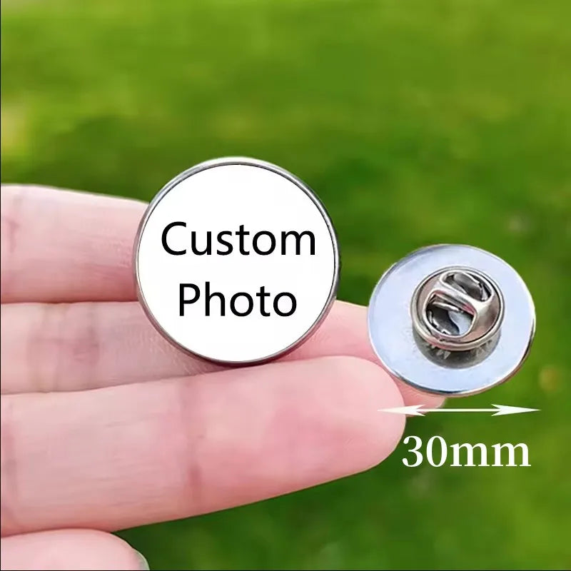1 PC Personalized Photo Enamel Pins Custom Pictures Brooches Wedding Birthday Pet Creative Alloy Pin Clothes Lapel Button Badges