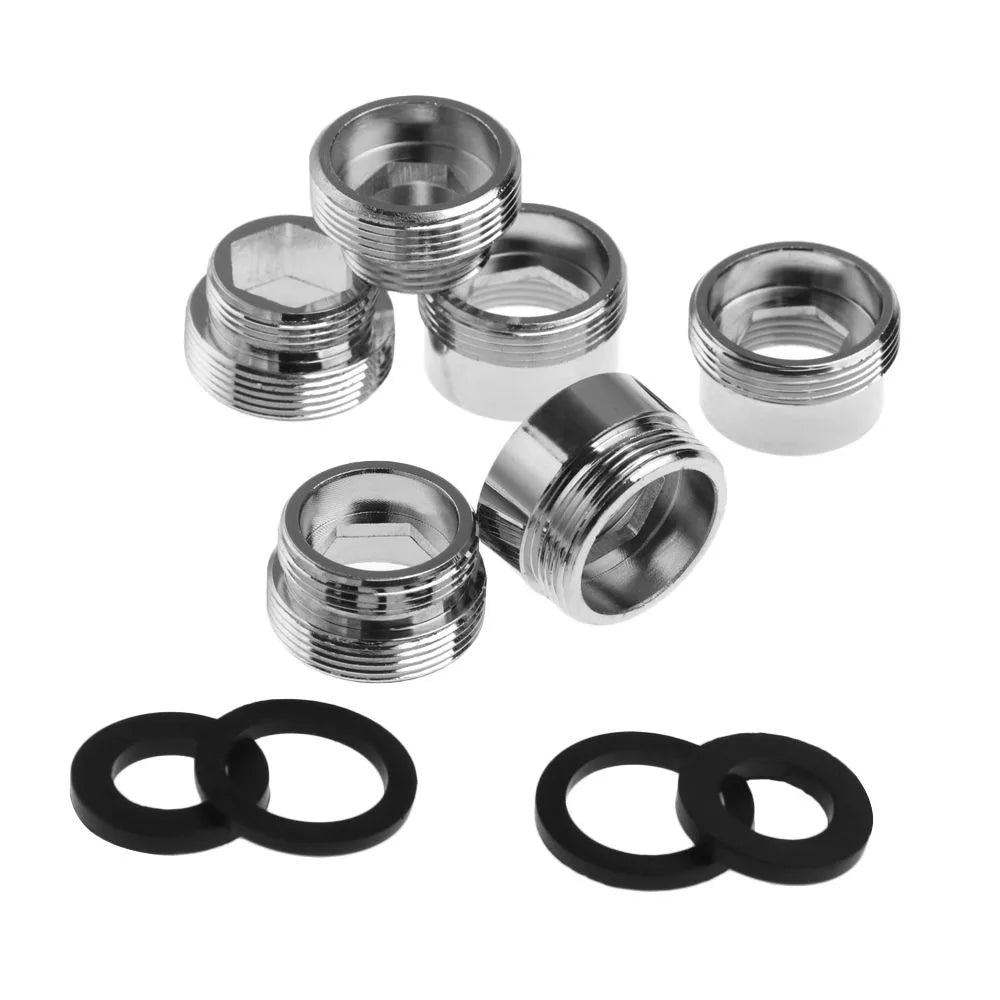 Kitchen Faucet Adapter Set 18/20/22/24mm To 22mm With Washer Metal Male Female Saving Tap Aerator Connector Bathroom Accessories