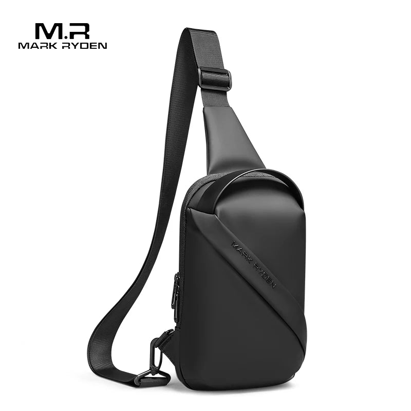 Mark Ryden Sac à bandoulière Oxford pour homme, 7,9 pouces, sacoche de poitrine pour homme, sacoche à bandoulière pour motard, noir, nouvelle collection tendance