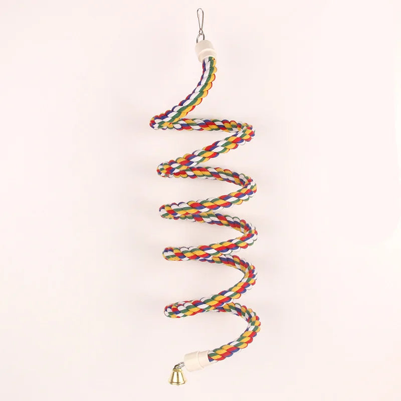 Parrot Rope Hanging Braided Budgie Chew Rope Bird Cage Cockatiel Toy Pet Stand Training Accessories Swing Supplies Parrot Swings