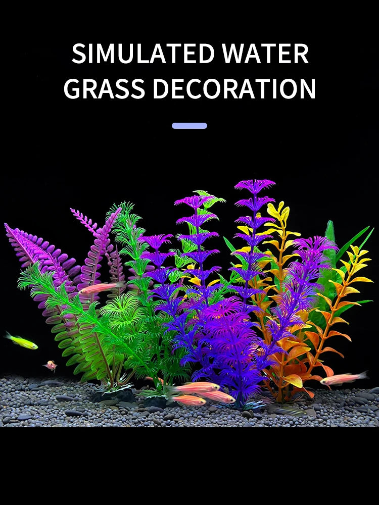 1PC Plastic Simulated Aquatic Plants For Fish Tank Landscaping, Aquarium Decoration, Seagrass Ornaments