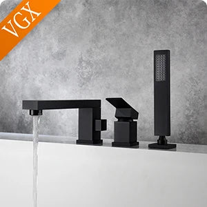 VGX Brass Bidet Faucet Set Handheld Ducha Higienica Hot Cold Toilet Crane Women Washer Bathroom Shattaf Sprayer Hygienic Shower