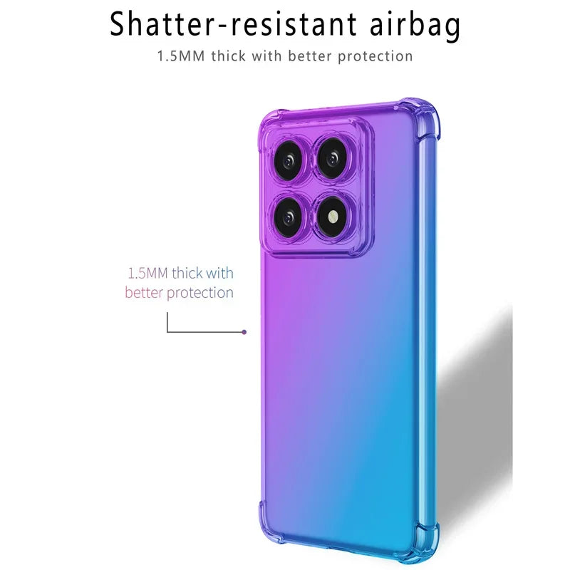 Shockproof Gradient TPU Case for Xiaomi 14T Pro 5G Protective Cover Fundas Coque Capa