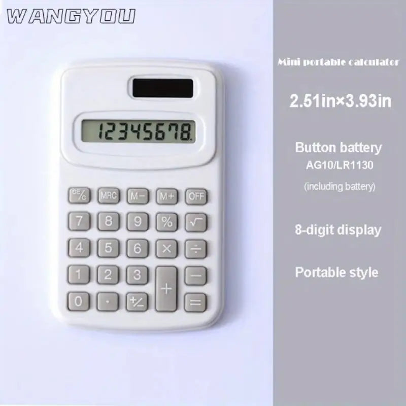 Small Solar Calculator Portable Calculator Cute 8 Digits LCD Electronic Home Office Calculator for Kid Primary School Calculator