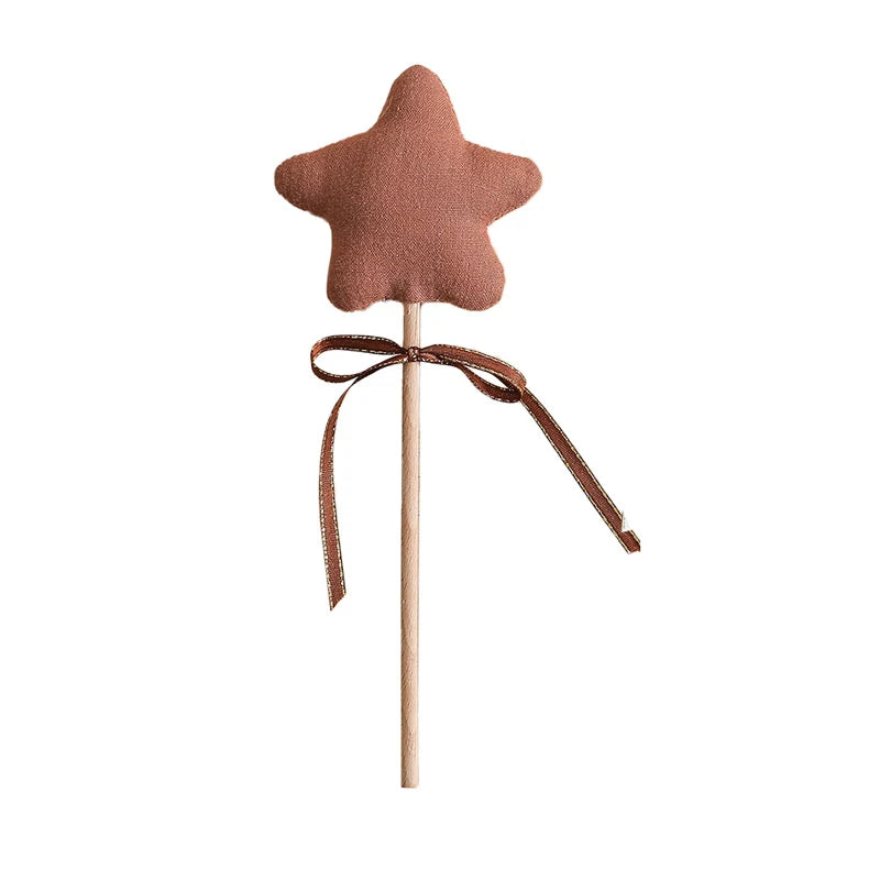 1PC Baby Wooden Star Magic Wand Rattle Play Gym Teether Toy Newborn Birthday Party Photography Prop Montessori Toys For Kid Gift