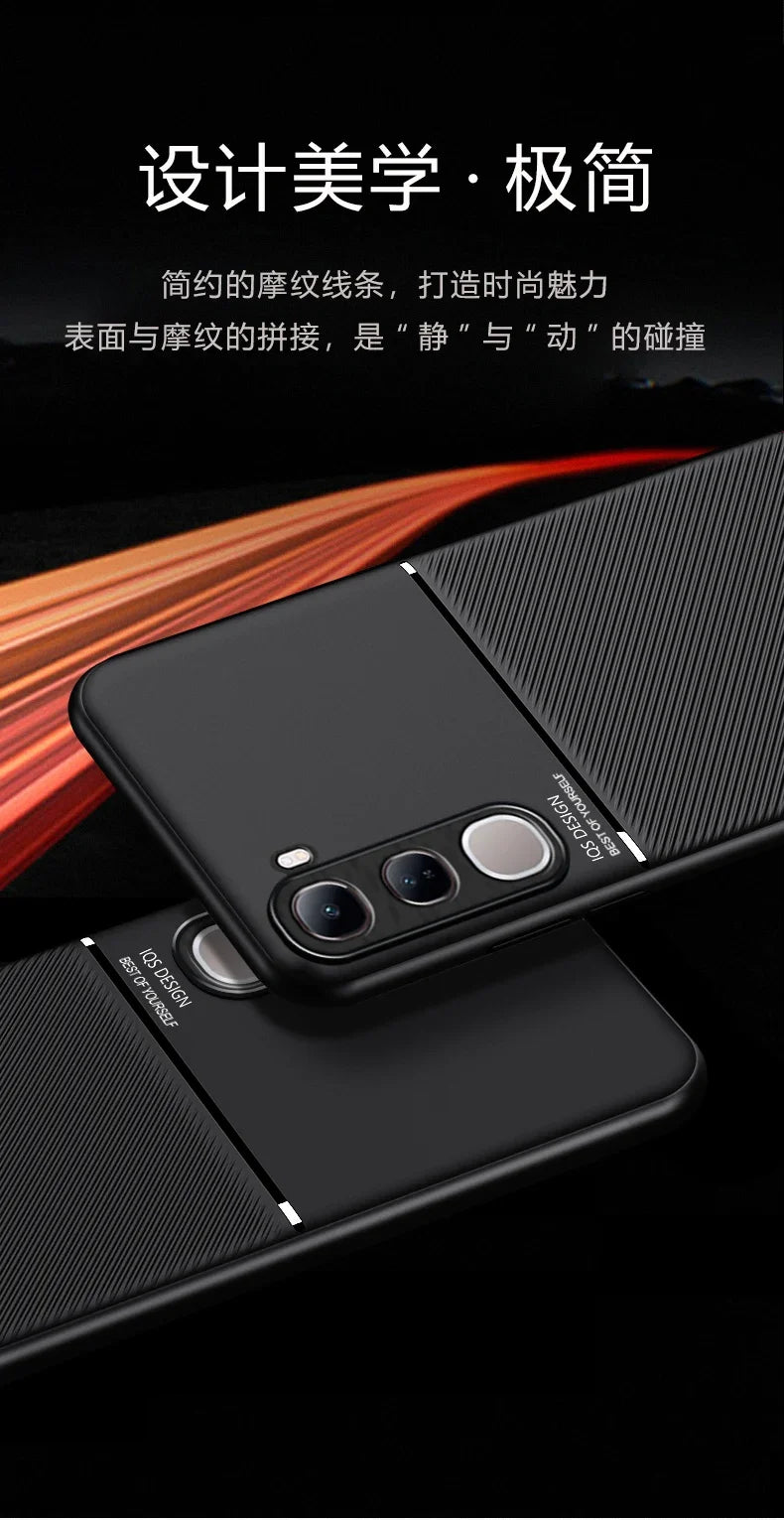 Magnetic Car Phone Case for vivo V40 Lite 4g/5G Prov40 vivo Magnet Metal Soft TPU Shockproof Cover VIVO V40 pro V 40 v40 lite 4G