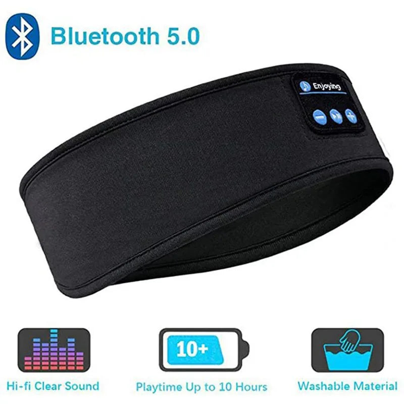 Masque de musique sans fil Bluetooth, bandeau de sport, casque anti-bruit, pour conversation, course, yoga, musique, casque de sommeil sans fil