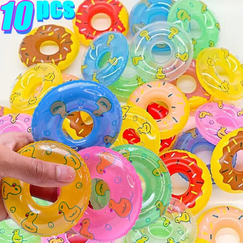 Mini bouée de bain pour enfants, jouet de piscine, anneau flottant, jouet amusant pour bébé, poupée flottante en caoutchouc, jeux gonflables