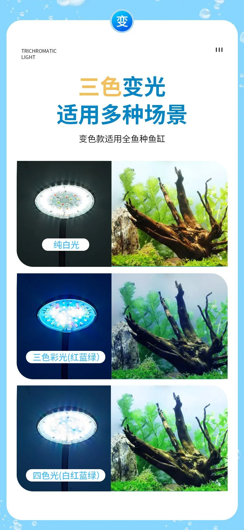 Lampe d'aquarium USB 5 W 7 W LED étanche pour aquarium, lampe sous-marine pour poissons, décoration d'aquarium, lampe pour plantes, mini lampe pour aquarium