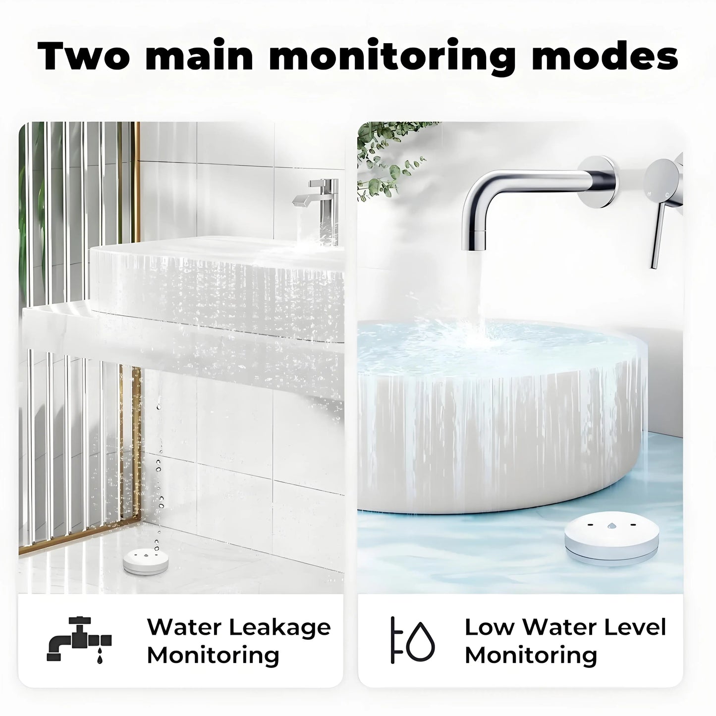 Zigbee Water Sensor Tuya Leak Flood Detector App Remote Monitoring for Kitchen/Bathroom Support Home Assistant