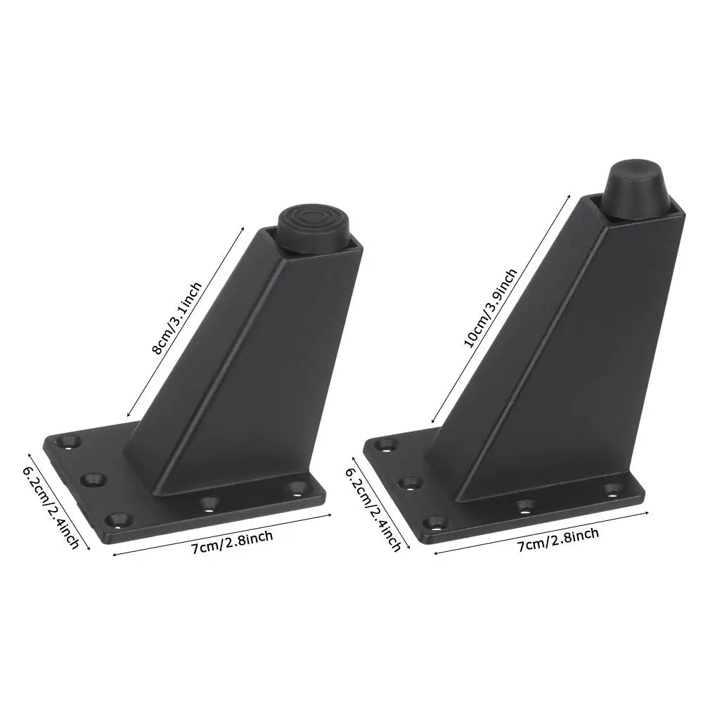 Lot de 4 pieds de meuble antidérapants, noirs et blancs, pour canapé, armoire, table