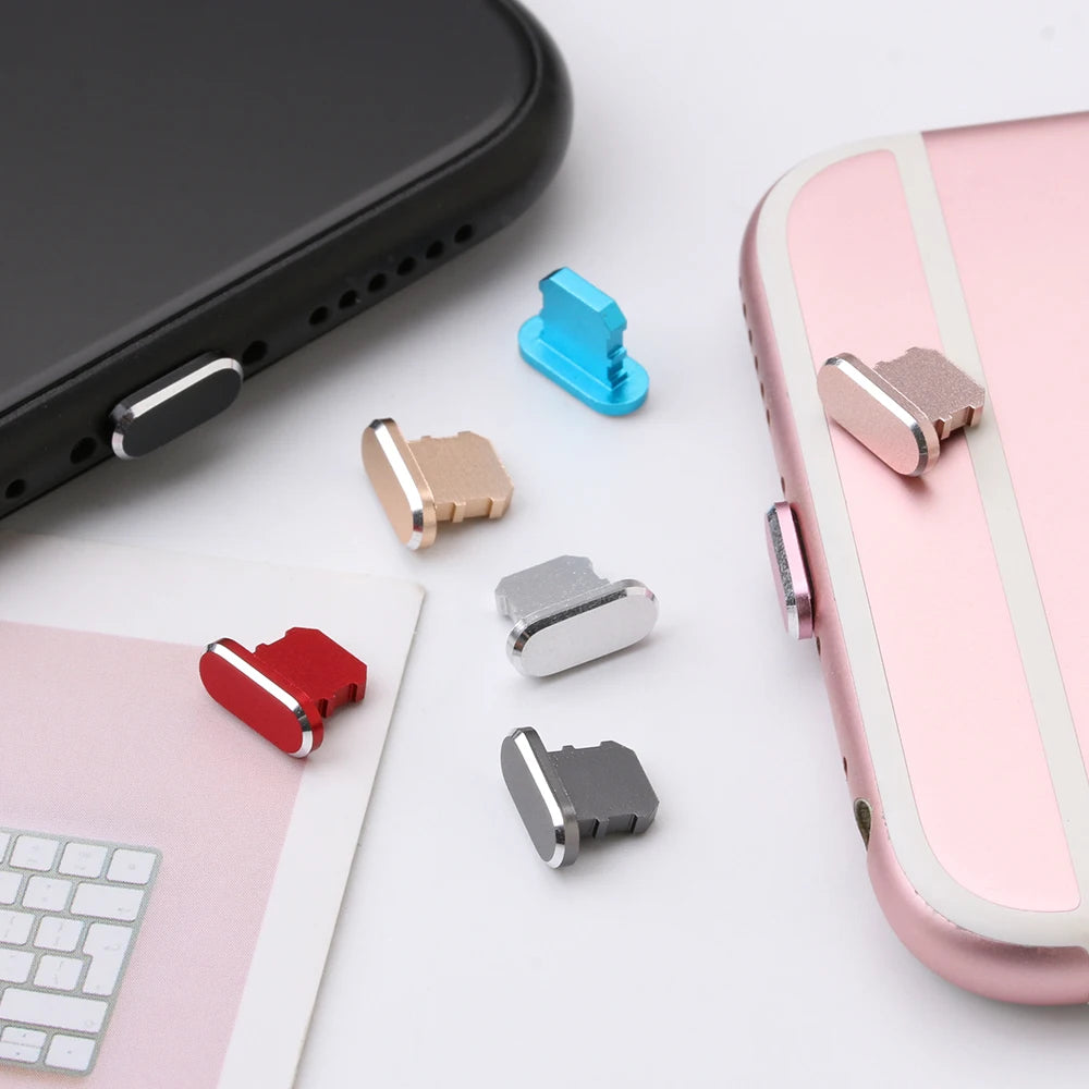 1PC Metal Charger Port Anti Dust Plug Stopper For iPhone 14 13 12 11 X XR Max 8 7 Plus Phone Accessory Charging Plug Cap Cover