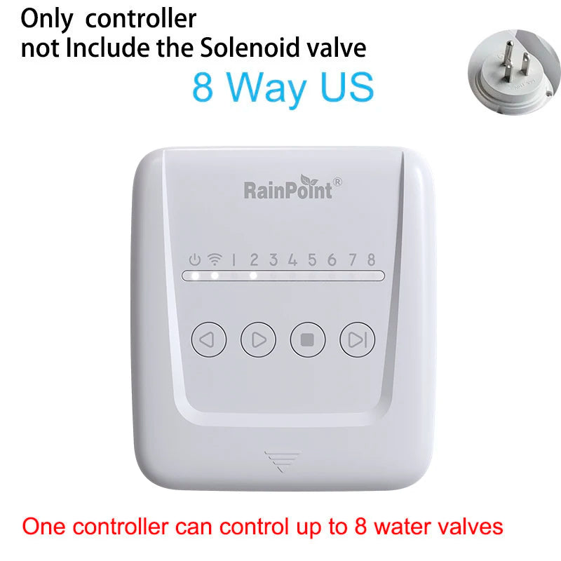 RAINPOINT 8 Zone WIFI Connect Minuterie d'arrosage Contrôleur d'irrigation de jardin Vanne d'eau Minuterie d'irrigation Système d'arrosage intelligent