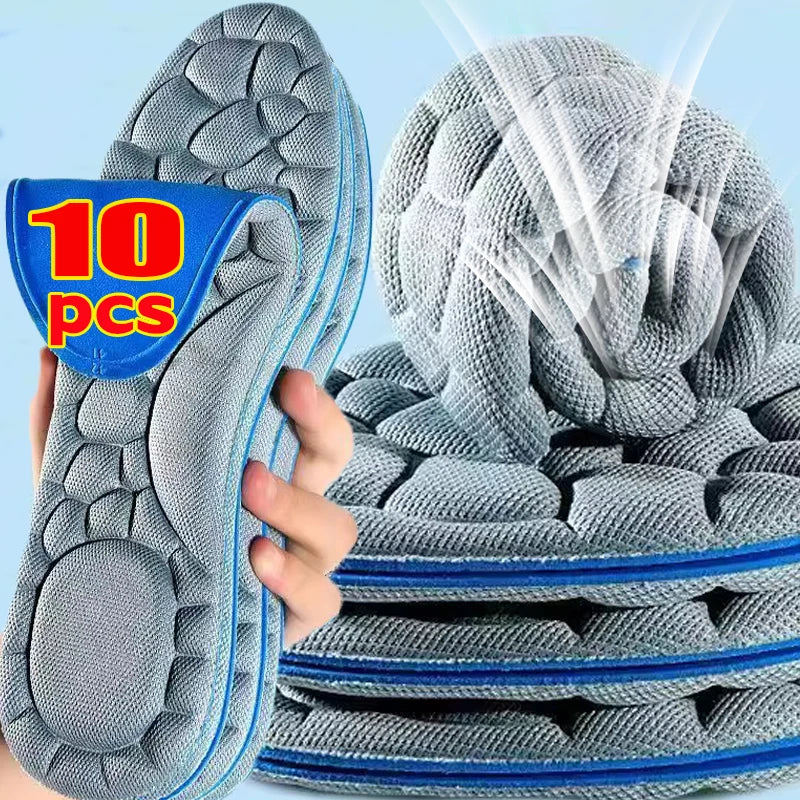 Lot de 10 semelles intérieures en mousse à mémoire de forme 5D, épaisses, respirantes, confortables, pour chaussures à talons hauts, coussinets orthopédiques
