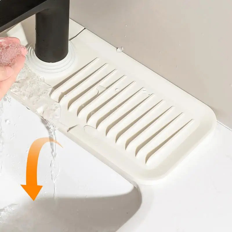 Silicone Faucet Mat Sink Splash Guard Faucet Drainage Pad Thicken Drying Pads Kitchen Bathroom Countertop Protection Mats