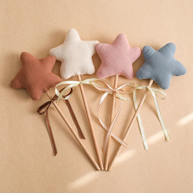 1PC Baby Wooden Star Magic Wand Rattle Play Gym Teether Toy Newborn Birthday Party Photography Prop Montessori Toys For Kid Gift