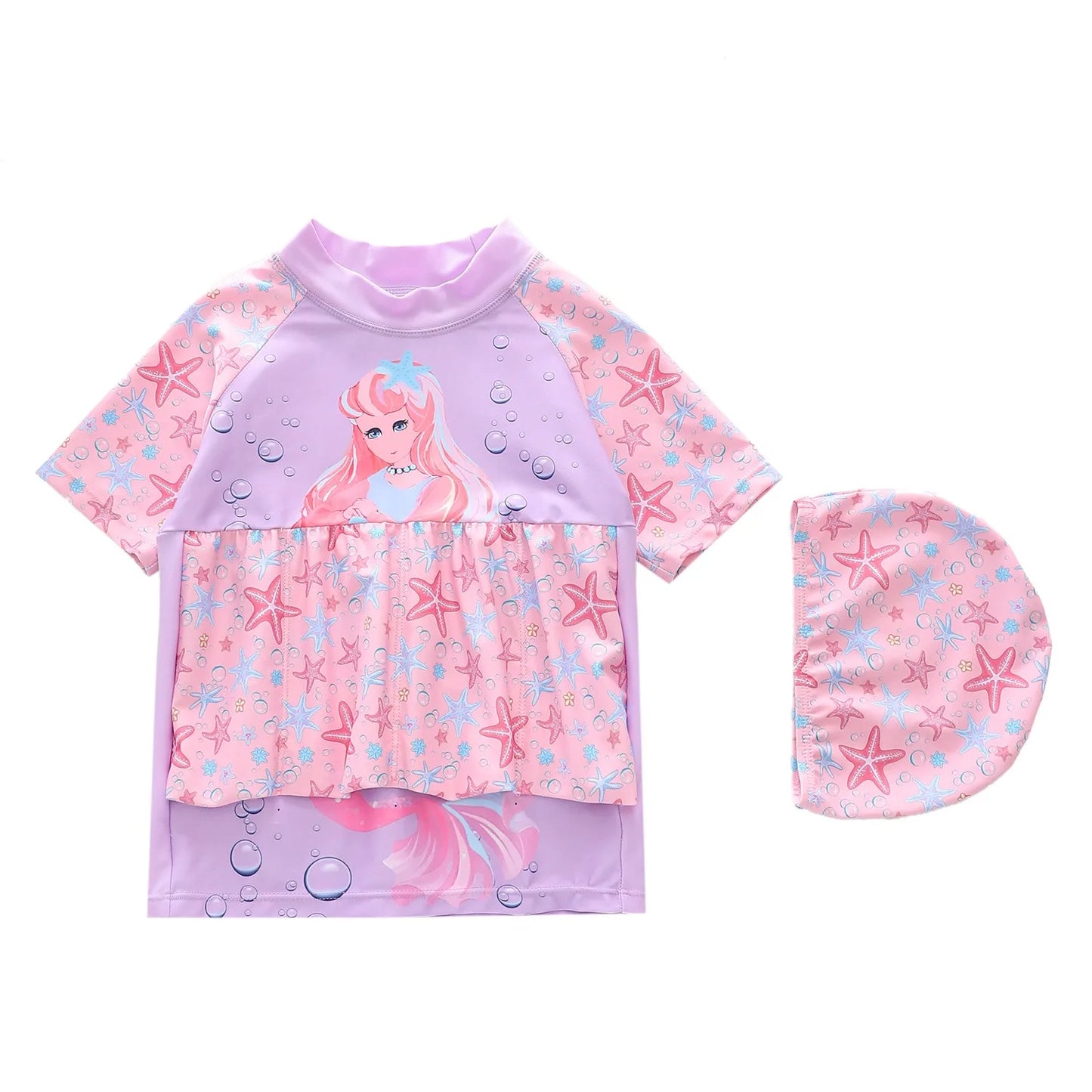 Maillots de bain flottants Ircomll pour enfants, maillots de bain 3 pièces pour petites filles, maillots de bain flottants princesse pour enfants, maillot de bain de plage pour enfants