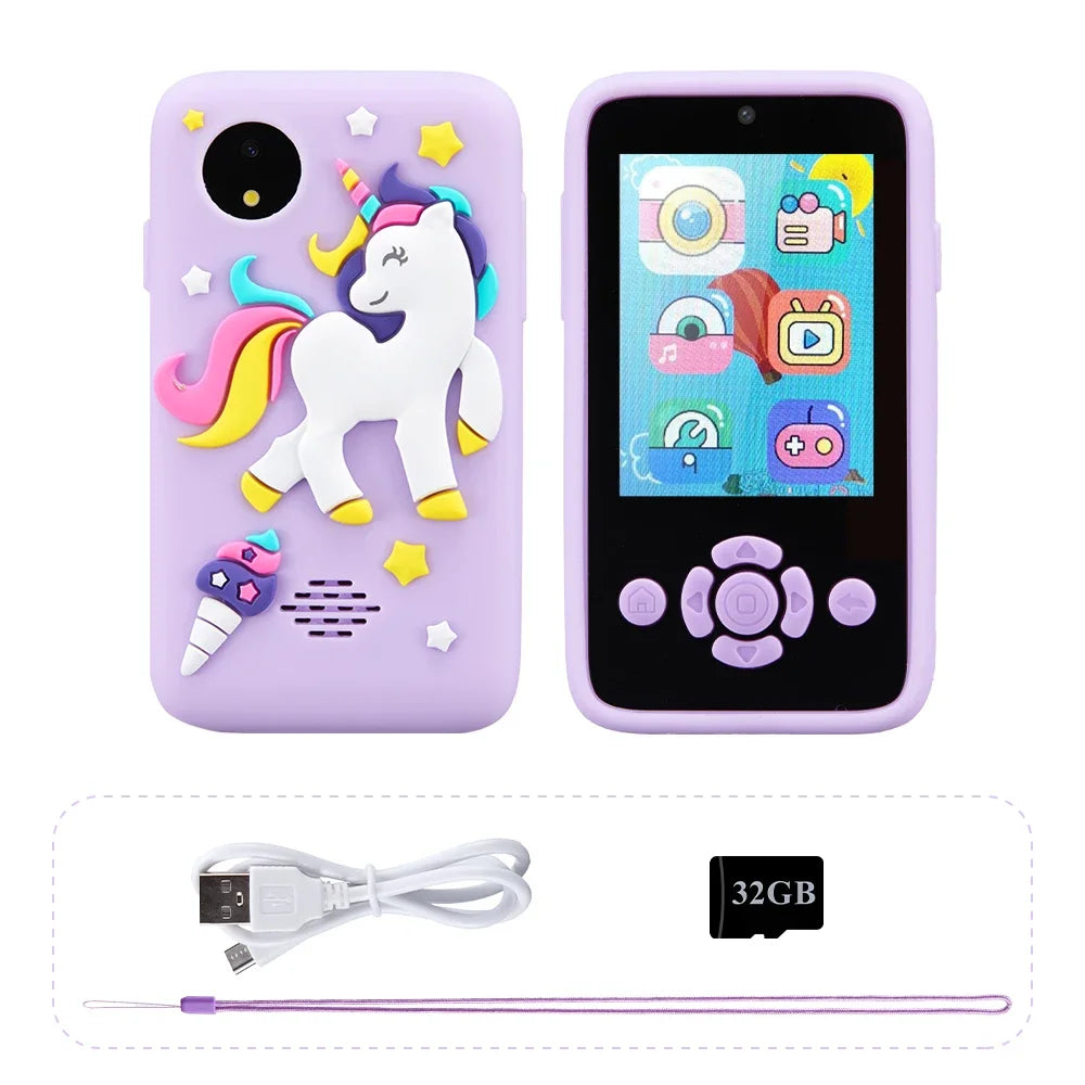 2025 Children Mp3 Phone Camera Toys Puzzle Games Music Player Tooddler Leaning Toys for Girls Boys Age 3-12 Best Birthday Gifts