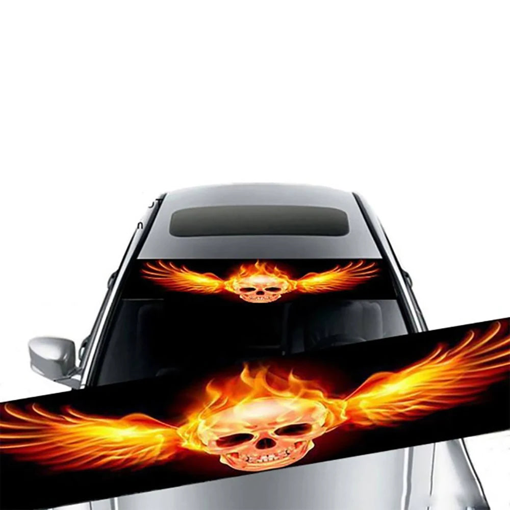 Car Front Windshield Sunshade Stickers 3D Vinyl Film Sunshade Decorative Stickers for Auto Front Windshield Decorative Sticker