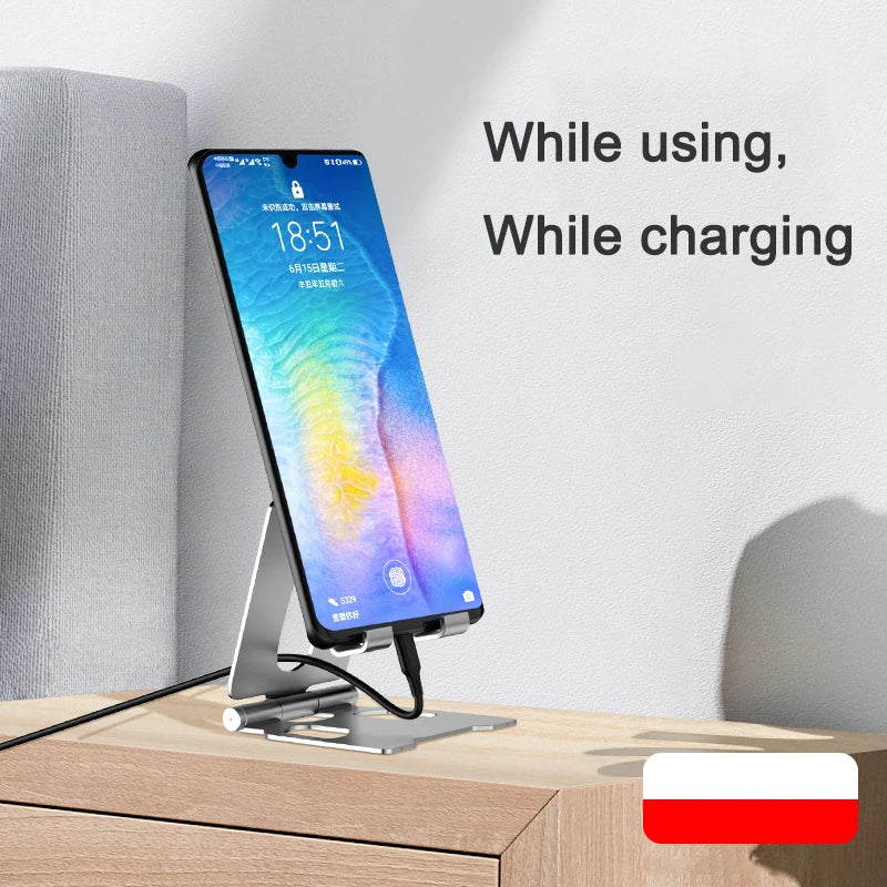 Metal Aluminum Alloy Mobile Phone Desktop Holder Stand for iPhone 13 14 Pro Stand Lazy Live Portable Folding Mobile Phone Stand