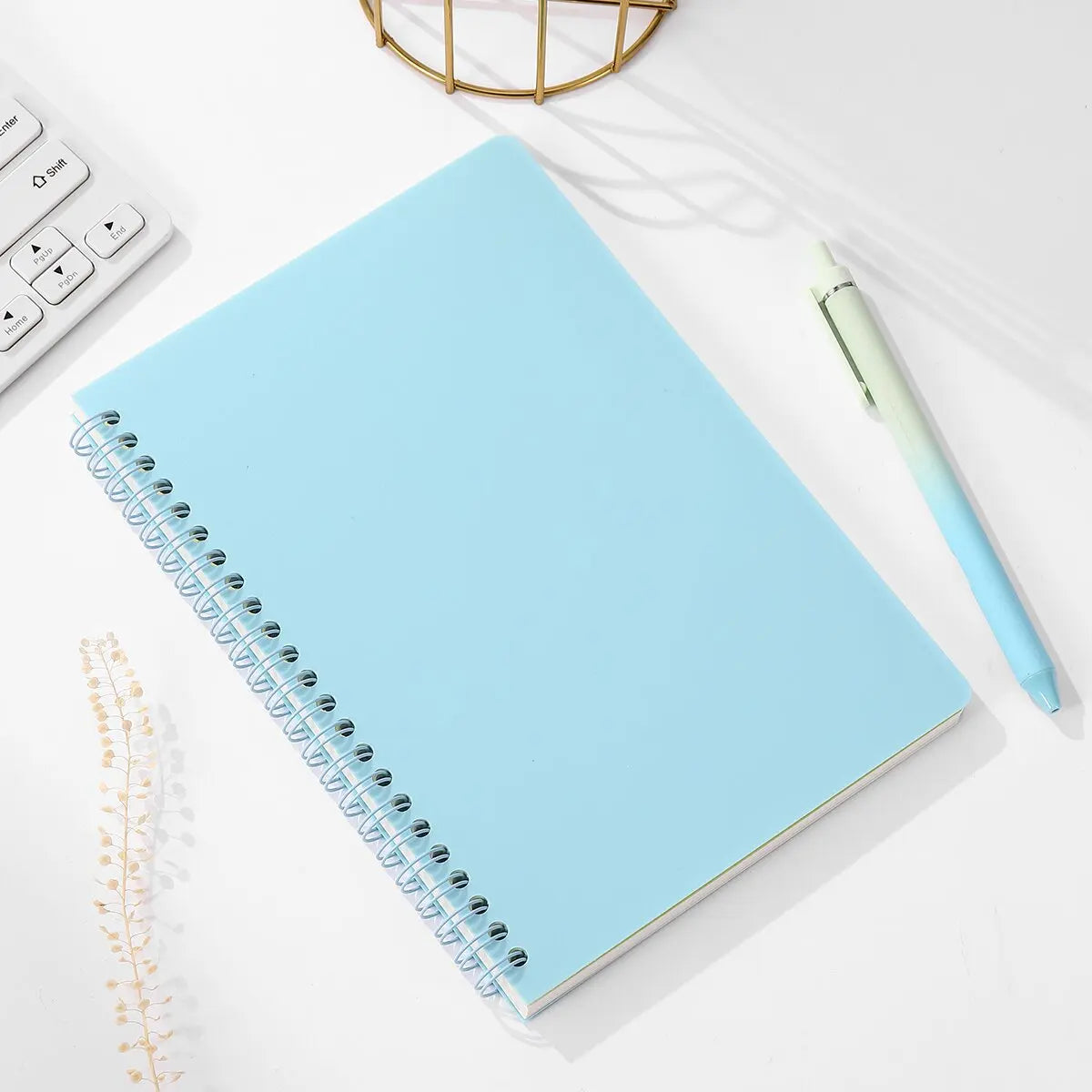 Carnet à spirales A5, 160 pages, papier épais, protection des yeux, ligné, pour l'école, le bureau