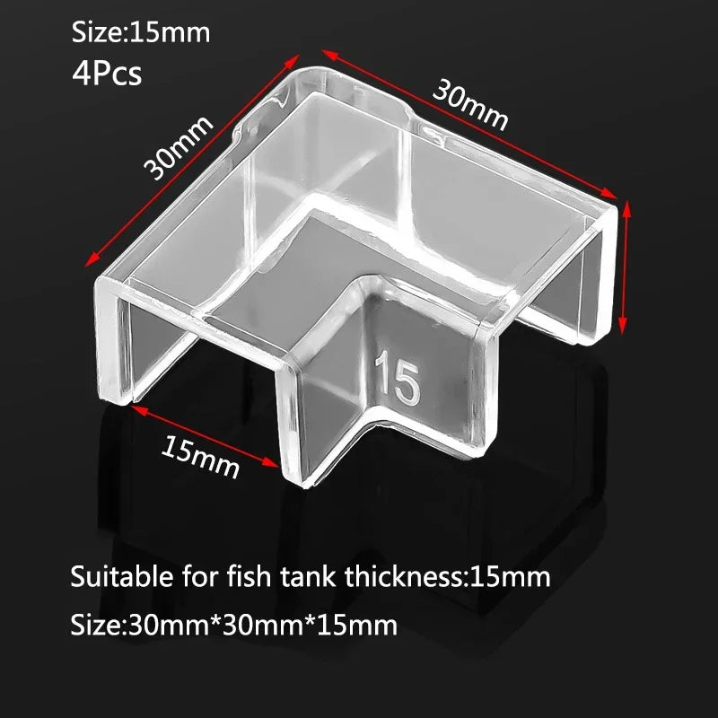 Lot de 4 protections d'angle anti-collision en plastique pour aquarium, 5/6/8/10/12/15 mm, sans adhésif, accessoires