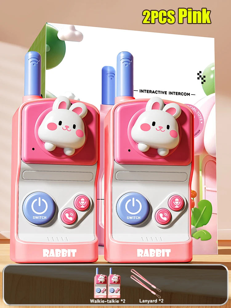 Talkie-walkie électronique pour enfants, 500 m, 2 pièces, radio, téléphone, communication, mini jouet rechargeable pour enfants de 3 ans