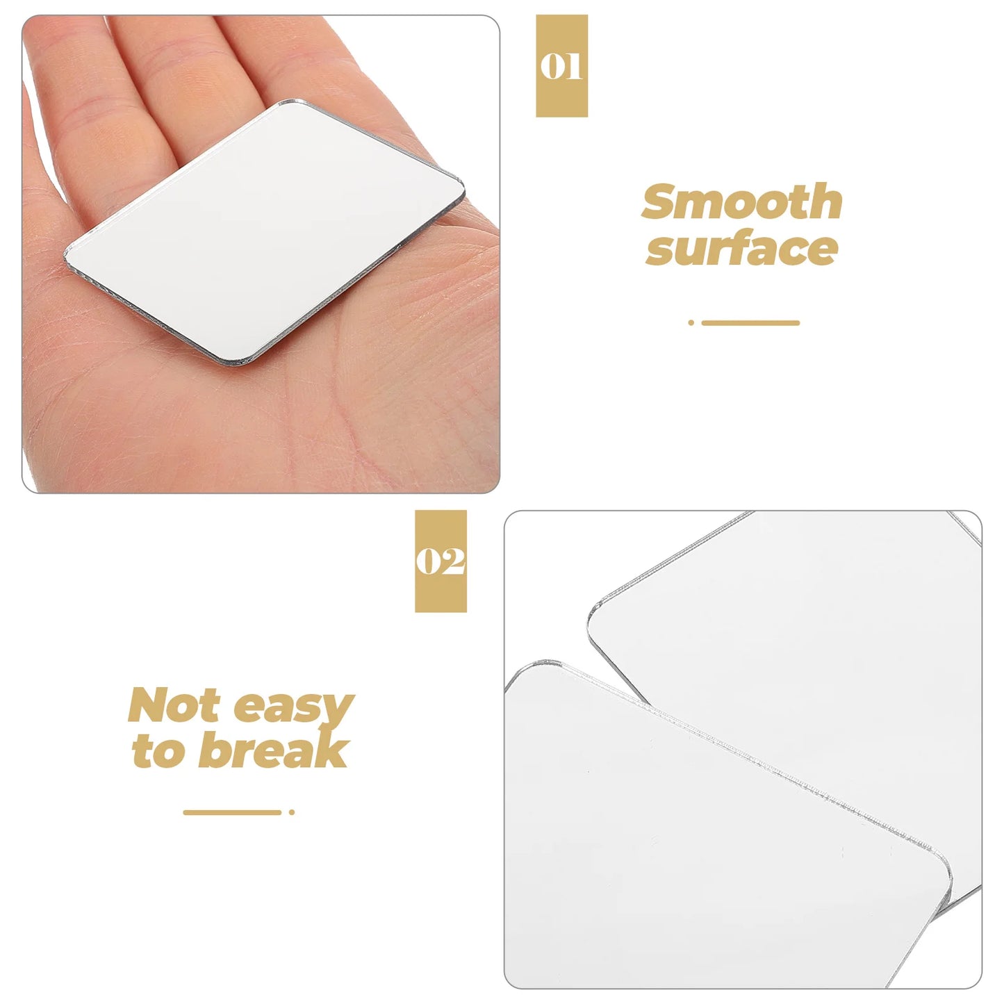 2Pcs Phone Case Mirror Sticker Makeup Mirror Decal Adhesive Mirror Acrylic Small For Dust Plug Mobile Phone Accessories Phone