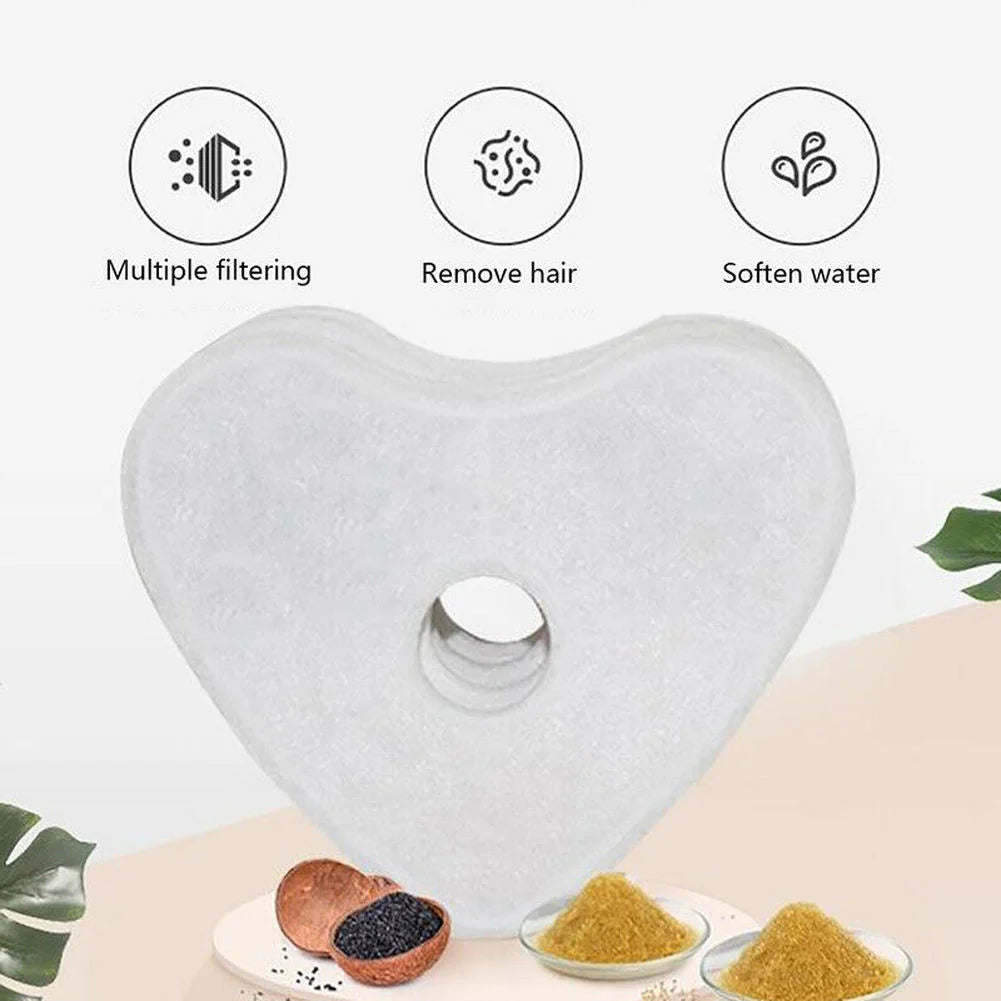 Hot Activated Carbon Filters For Automatic Cat Water Fountain Indoor Pets Drinking Filter Heart Shaped Artifact Pet Dispenser