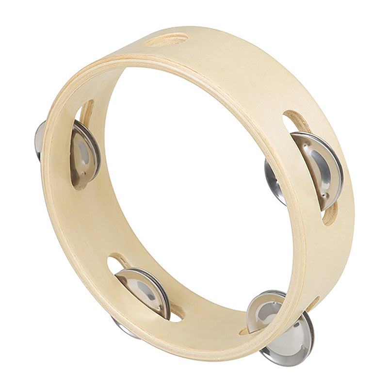 Tambourin à main en métal et bois de 15 cm, hochet à main, percussion, jeu de fête, jouet pour bébé, instrument de musique, cadeau pour enfants