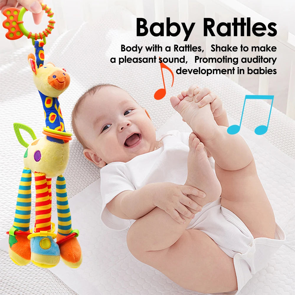Baby Early Sensory Toys Cartoon Wrist Ring Socks Bed wrapping, bed hanging, soothing cloth toy, sleep soothing towel Baby Rattle