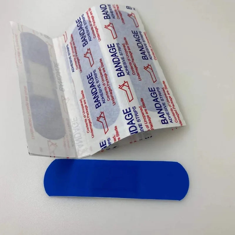 Pansement adhésif bleu détectable en métal, 100 pièces, pansement étanche pour service alimentaire, premiers secours, pansement pour plaies
