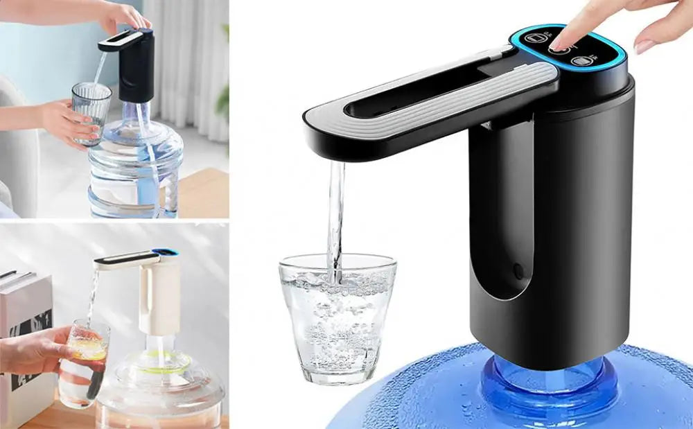 Distributeur d'eau automatique à pompe pour bouteille, chargement USB, distributeur d'eau électrique portable, pompe pour usage domestique et extérieur, pour bouteille de 2 à 5 gallons