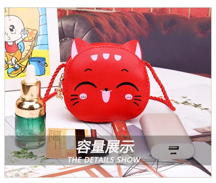 2024 Cute Cartoon Crossbody Fashion Girl PU Leather Elegant Children's Accessories Change Shoulder Bag حقائب يد 숄더백