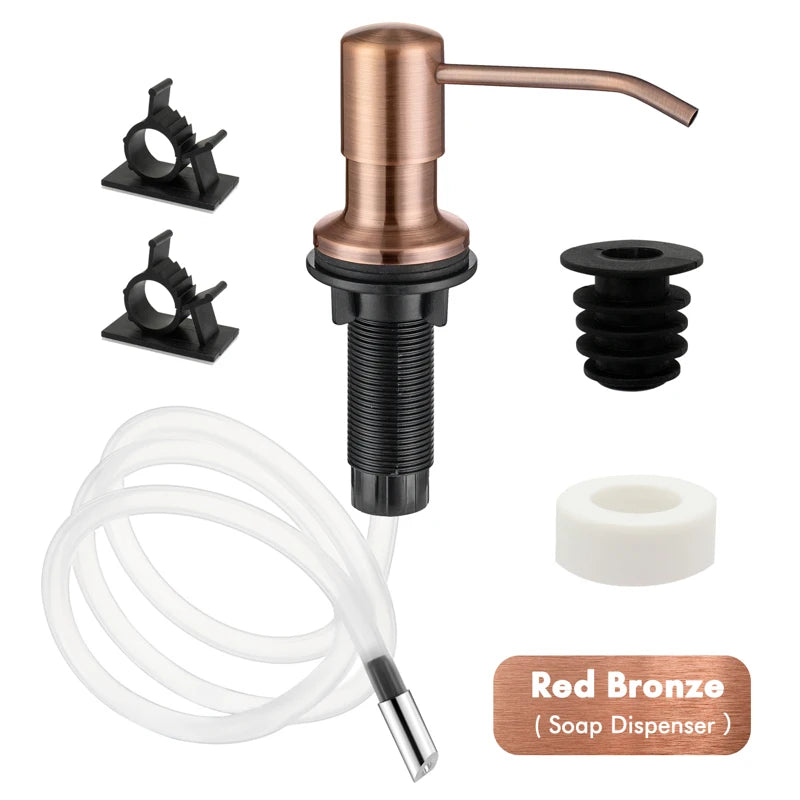 Stainless Steel Soap Dispenser Extension Tube Kit Kitchen Sink Liquid Soap Dispenser Bathroom Lotion Detergent Hand Press Pumps