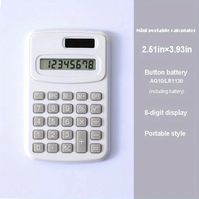 Small Solar Calculator Portable Calculator Cute 8 Digits LCD Electronic Home Office Calculator for Kid Primary School Calculator