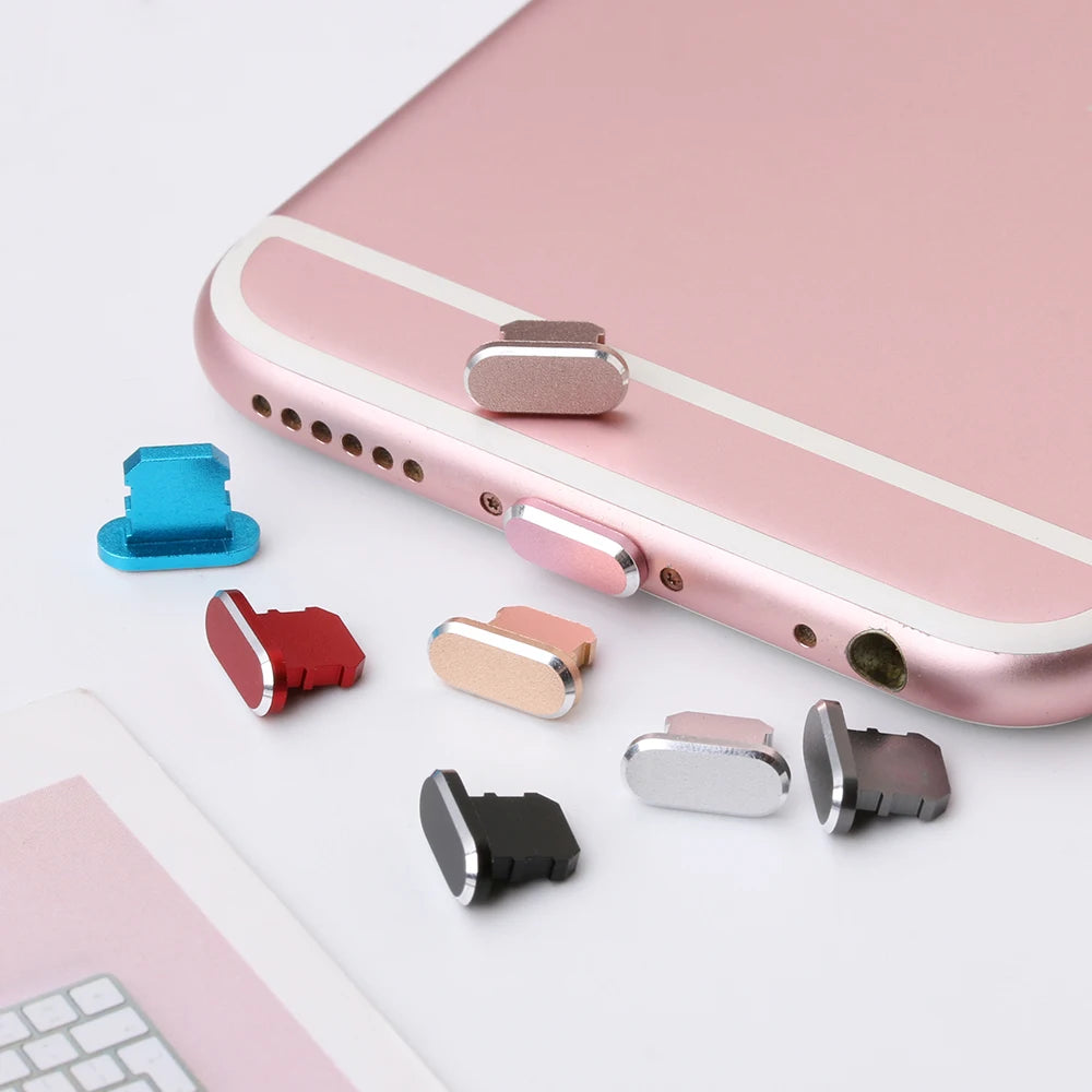 1PC Metal Charger Port Anti Dust Plug Stopper For iPhone 14 13 12 11 X XR Max 8 7 Plus Phone Accessory Charging Plug Cap Cover