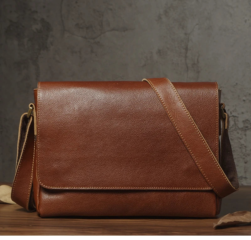 Sac à bandoulière NUKA en cuir véritable pour homme, style rétro, original, en cuir de vache, horizontal, à rabat, pour iPad 11 pouces
