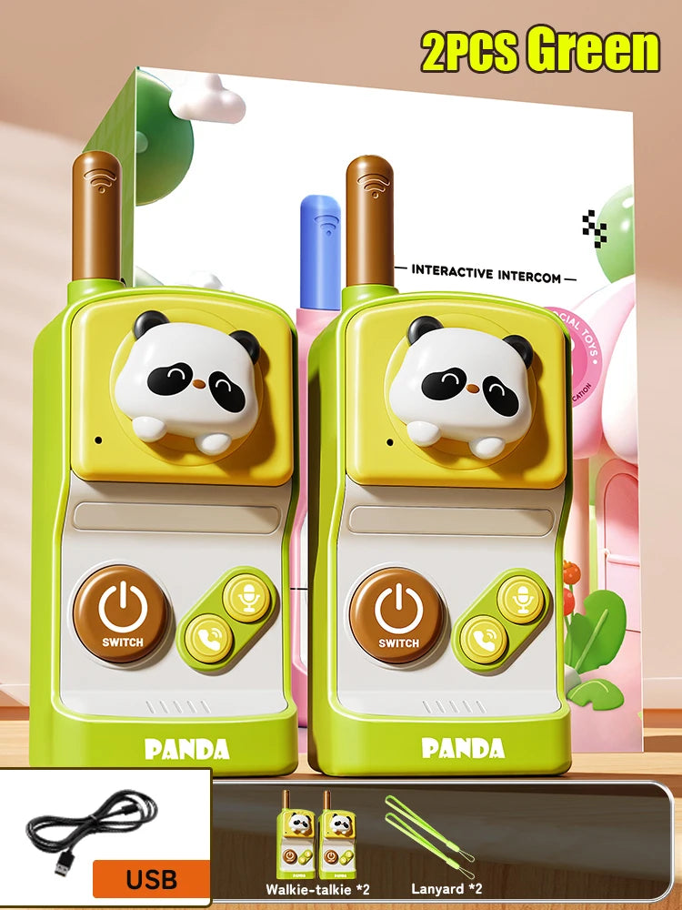 Talkie-walkie électronique pour enfants, 500 m, 2 pièces, radio, téléphone, communication, mini jouet rechargeable pour enfants de 3 ans