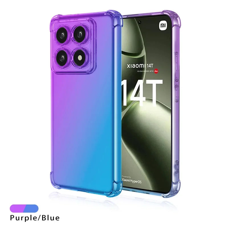 Shockproof Gradient TPU Case for Xiaomi 14T Pro 5G Protective Cover Fundas Coque Capa