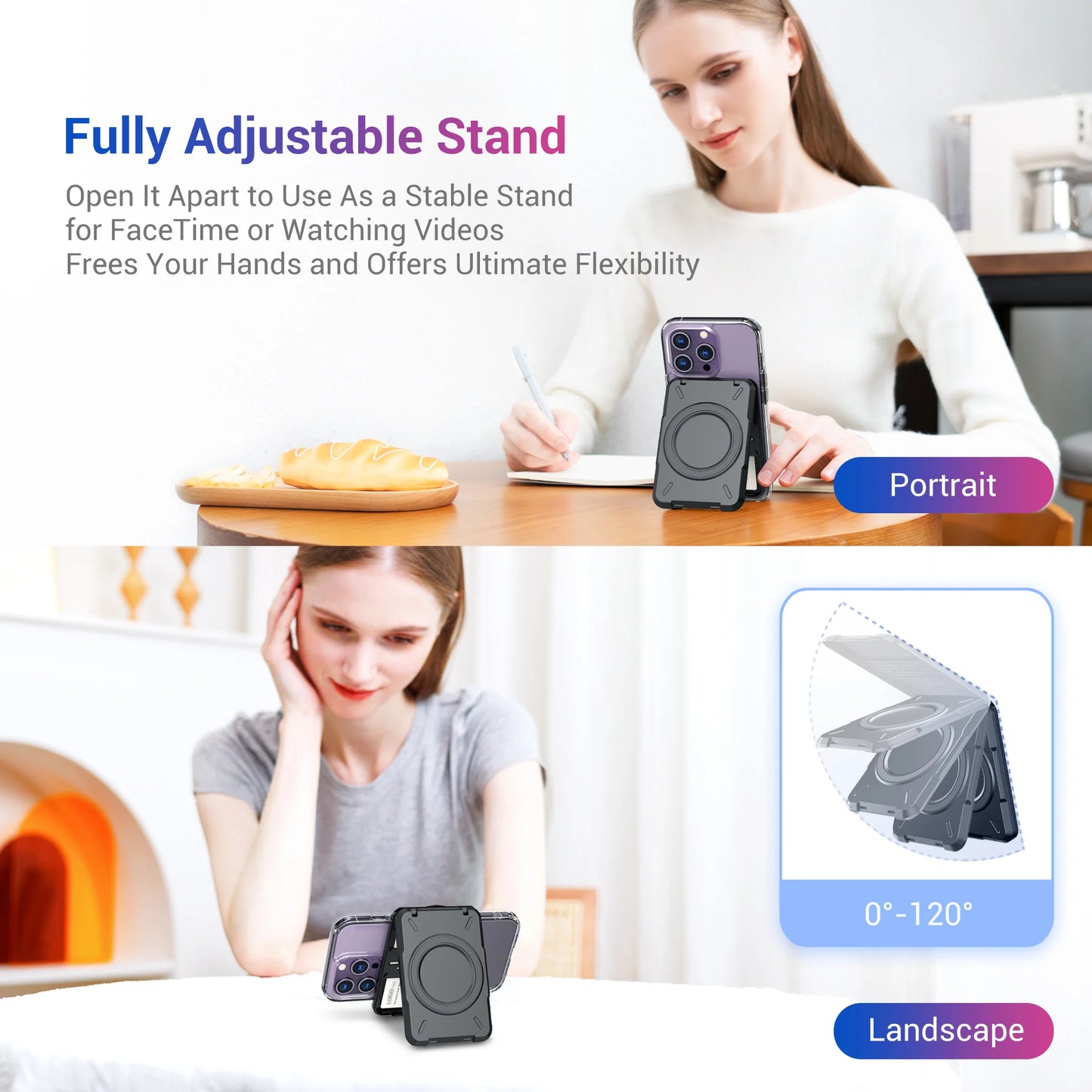 Magnetic Wallet & Card Holder with RFID Blocking Function for iPhone 16 15 14 Pro/ Pro Max/ 13 Pro Max/ 13 12 Pro MagSafe Wallet