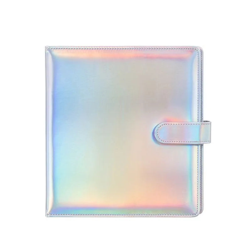 PLRBOK A5 Widened 3-ring D-shaped Magnetic Buckle Laser Mirror Binder Photo Album Card PhotoCard Collection Book Ring Notebook