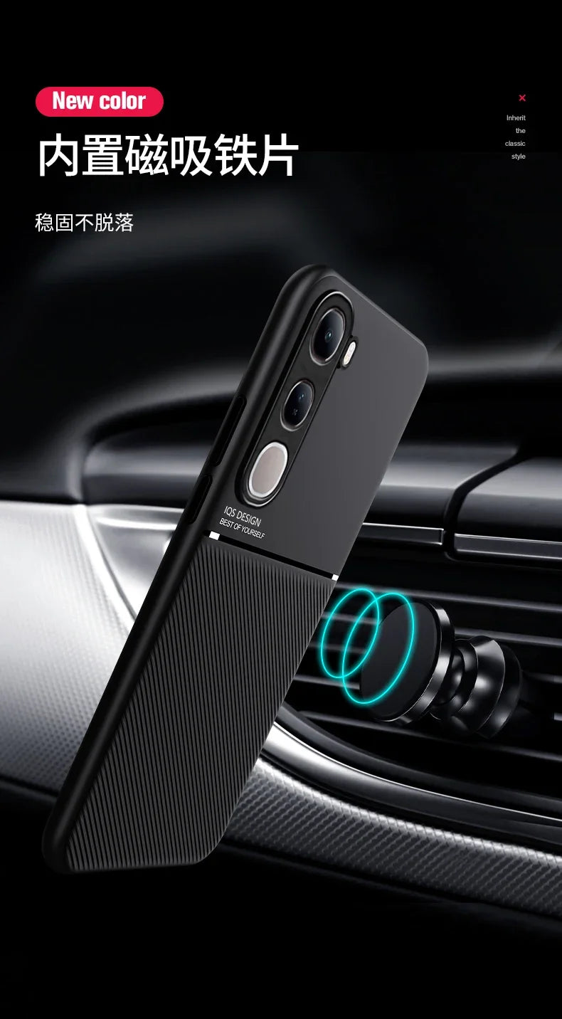 Magnetic Car Phone Case for vivo V40 Lite 4g/5G Prov40 vivo Magnet Metal Soft TPU Shockproof Cover VIVO V40 pro V 40 v40 lite 4G