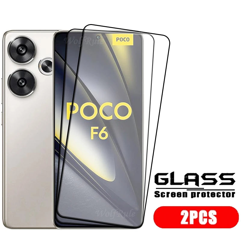 4pcs For Poco F6 Glass Poco F6 Tempered Glass Full Cover Glue Protective Film 9H HD Screen Protector Xiaomi Poco F6 PocoF6 F 6